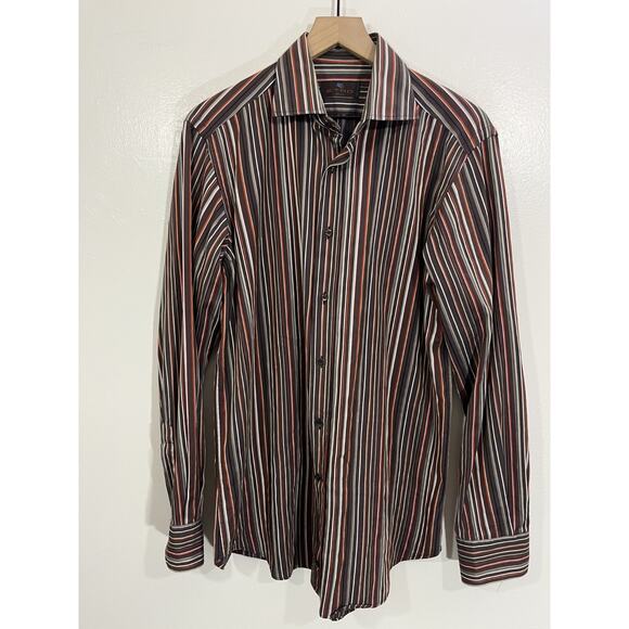 Etro Milano Stripe Button Down Dress Shirt 40 Quiet Luxury Old Money Preppy Club - Picture 1 of 14